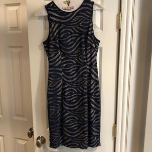 Maggy London lace dress with nude underlay